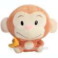 customized design plush monkey with banana